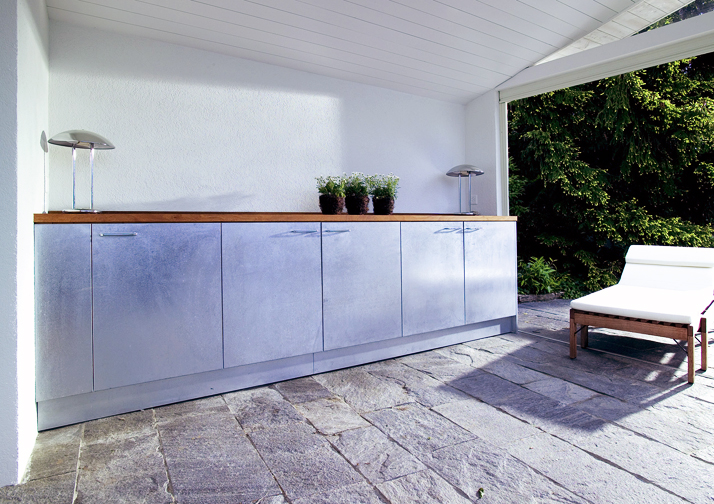 Aussen-Sideboard Mahagoni